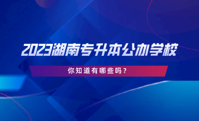 2023湖南專升本公辦學(xué)校，你知道有哪些嗎.png