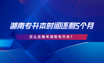 湖南專升本時(shí)間還剩5個(gè)月，怎么去備考湖南專升本.png